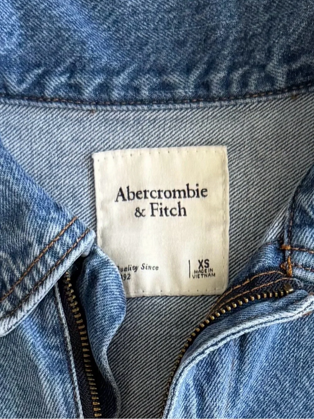 Abercrombie & Fitch Denim Jumpsuit with Belt